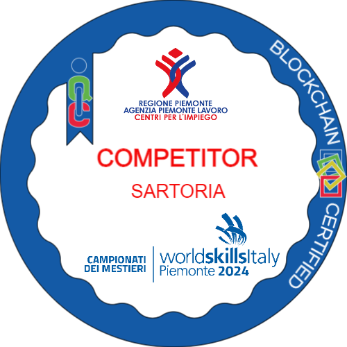 Competitor Sartoria ai Campionati dei Mestieri WorldSkills Piemonte 2024.